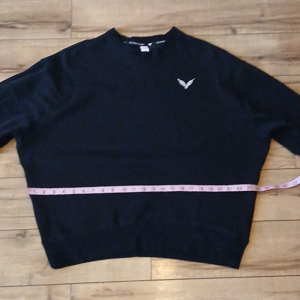 Victoria's Secret Angel Rhinestones Logo Women's Black Fleece Sweatshirt. Size M - Picture 15 of 17